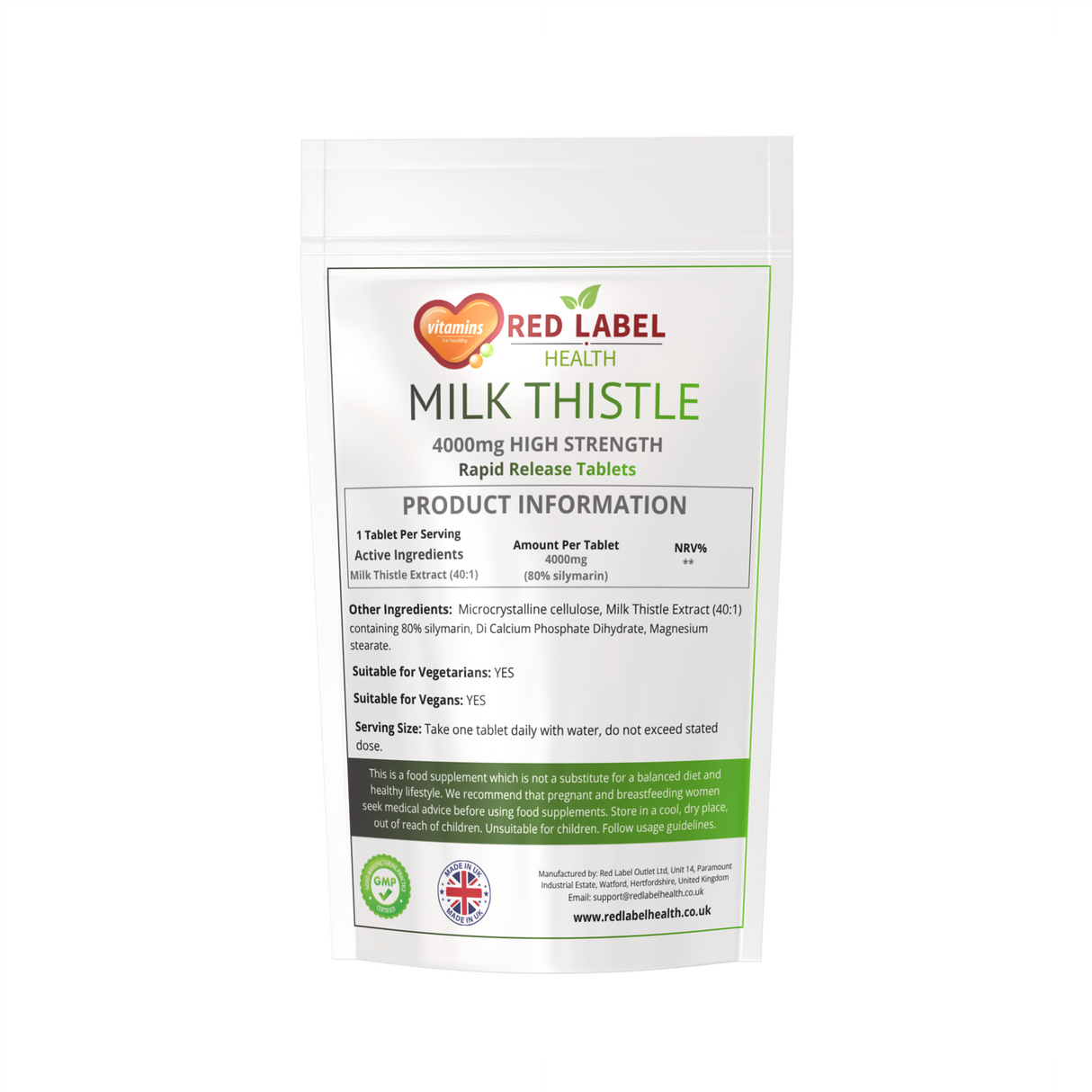 Milk Thistle Extract 4000mg - 60 Tablets