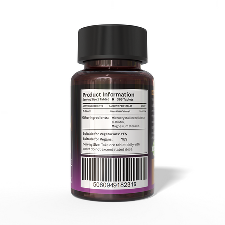 Biotin 10mg - 365 Tablets
