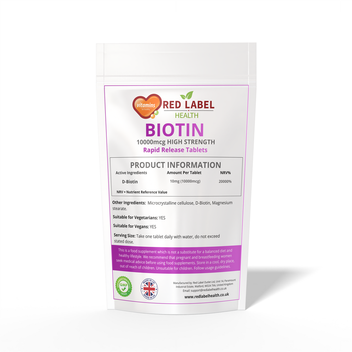 Biotin 10mg - 120 Tablets