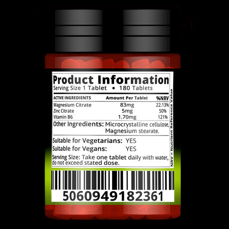 Zinc Magnesium Vitamin B6 - 120 Tablets