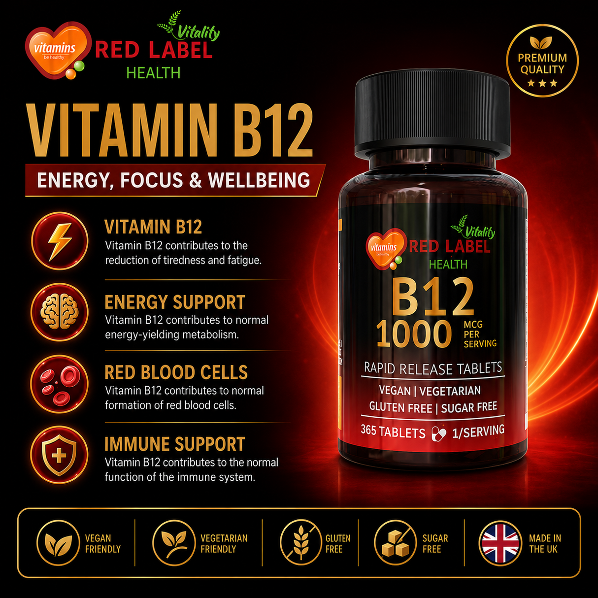 Vitamin B12 1000mcg - 365 Tablets
